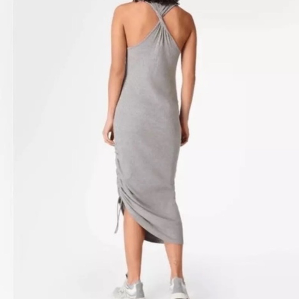 NWT Sweaty Betty Weekend Twist Ribbed Maxi midi dress grey size large - Picture 2 of 13